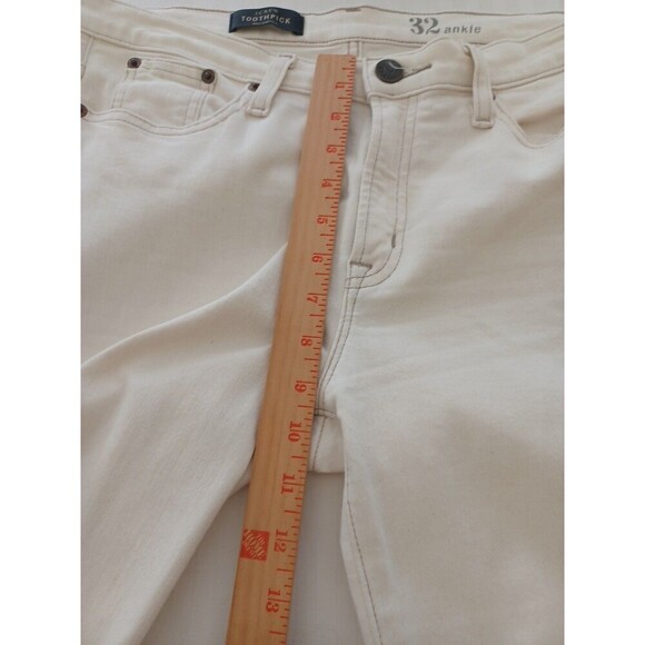 J.Crew Toothpick ivory ankle denim jeans womens 32 stretch skinny classic preppy - Picture 9 of 10